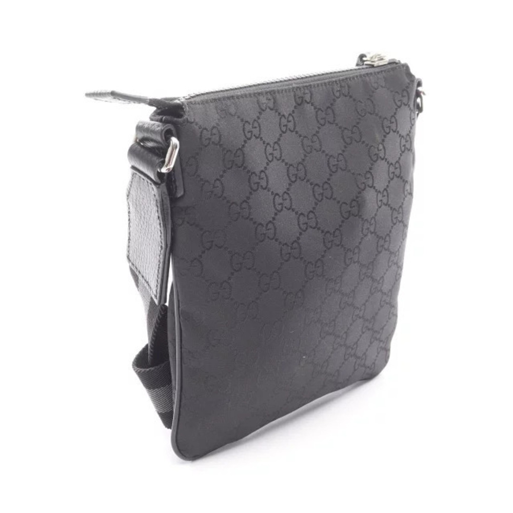 Gucci Shoulder Bag Black GG Leather Black